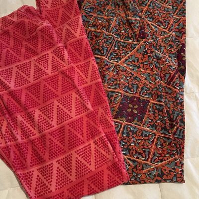 Women’s One Size Lularoe Leggings Lot Of 2 Multi Color NWOT